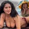 Salma Hayek, 58, flaunts her enviable curves in slew of tiny bikinis before posing topless in racy behind-the-scenes look at Sports Illustrated shoot