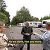Moment furious Bristol van dweller attacks BBC camera crew as tensions flare with locals who are demanding encampment of 100 vehicles is removed