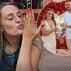 Lioness Ella Toone shows off her sparkling engagement ring as she celebrates her partner Joe Bunney's romantic beach proposal with pals