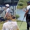 Shocking moment furious LIV golfers stop $25m tournament to confront heckling fans