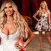 Christine McGuinness puts on a busty display in a stylish embellished corset dress as she films Celebs Go Dating with leggy Kerry Katona at swanky London restaurant