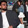 Sam Thompson, 32, leaves Soccer Aid party with sports presenter Jolie Sharpe, 23 - after narrowly avoiding Louis Tomlinson on the pitch