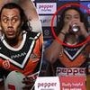 Footy star Jarome Luai is busted trying to cover up his VERY unhealthy post-match drink in bizarre act at press conference