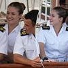 Princess Leonor beams in crisp white uniform as she joins fellow cadets aboard Spanish Navy's training ship