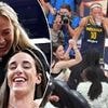 Caitlin Clark hands Lexie Hull a drink during WNBA three-point contest... after teammate intervened on her wild night out