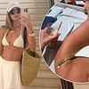 Rosie Huntington-Whiteley flaunts her abs in a white bikini as she enjoys a luxurious getaway in Antibes after Cannes Film Festival