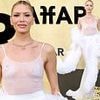 Model Elena Perminova appears to flout Cannes Film Festival's new 'decency' rules as she goes braless beneath a sheer dress at amfAR Gala