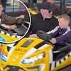 Wayne Rooney endures a bumpy ride AWAY from the dugout as he joins wife Coleen and son Kai on the dodgems at Irish amusement park - after clip of Tom Brady questioning his work ethic went viral