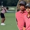 Incredible moment Tiger Woods' son Charlie hits hole-in-one in front of stunned crowd