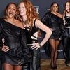 Alex Scott and her girlfriend Jess Glynne match in racy leather looks as they pack on the red carpet PDA at ELLE Style Awards 2025
