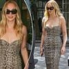 Sophie Turner sends a message to 'mom shamers' in sexy snake print dress in New York