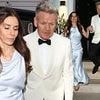 Gordon Ramsay's wife Tana, 50, stuns in an elegant grey satin gown as the couple attend pal David Beckham's star-studded 50th birthday bash