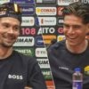 "No comment": Van Aert krijgt vraag over ex-ploegmaat Roglic en zorgt voor hilariteit met antwoord