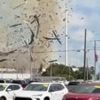 Watch: Moment debris skyrockets after gas line explosion
