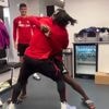 ‘Marco Silva won’t be happy with this’ – Moment Fulham star is FLOORED by Adama Traore in dressing room wrestling match