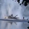 Moment French helicopter tailspins out of control and crashes down while collecting water to fight wildfires... with crew somehow surviving