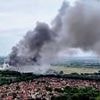 Bicester fire: Multiple explosions heard as blaze rips through former RAF base - with smoke seen for miles as police boss describes 'awful situation'