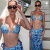 Liam Payne's girlfriend Kate Cassidy shows off her incredible figure in skimpy blue bikini as she enjoys day out with her pals in Miami