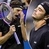 US Open star Taylor Fritz suffers embarrassing wardrobe malfunction in primetime TV showdown with Novak Djokovic... before crashing out