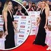 Stacey Solomon stuns in a slinky black dress as she arrives hand-in-hand with her daughters Rose, 3, and Belle, 2, at the National Television Awards