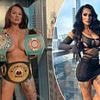 Jailbird ex-footy WAG Arabella Del Busso risks an X-rated wardrobe malfunction in boxing publicity stunt