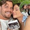 Louise Thompson returns to bluebell field with son Leo and fiancé Ryan Libbey where she announced her pregnancy exactly four years ago - after near-fatal childbirth experience