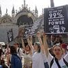 Anti-capitalist protesters continue to demonstrate against Jeff Bezos and Lauren Sanchez's wedding in Venice as stars begin to arrive for the big day