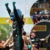 George Russell wins Canadian Grand Prix as Lando Norris crashes out after colliding with Oscar Piastri to hand his McLaren team-mate title advantage