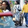 Lewis Hamilton enjoys a day out with stunning model Ashley Moore in LA as the pair share cosy embrace